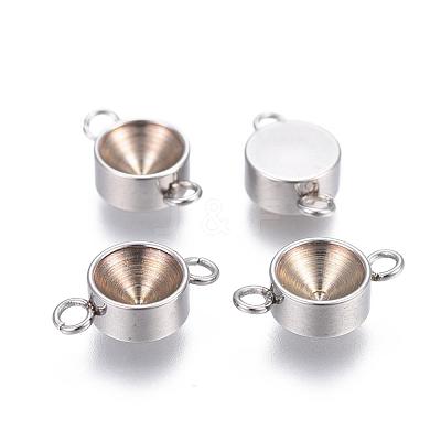 Tarnish Resistant 201 Stainless Steel Connector Rhinestone Settings STAS-P223-18P-7mm-1