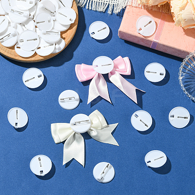 80Pcs Plastic Brooch Base Settings KY-SC0002-39B-1