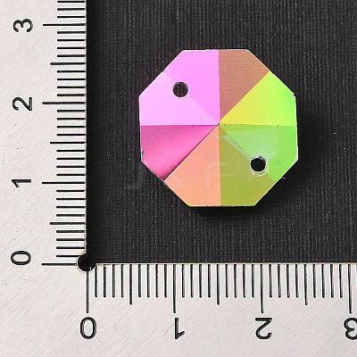 Electroplated Glass Rhinestone Connector Charms EGLA-Z007-01B-1