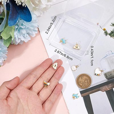 10Pcs 5 Style Real Real 18K Gold Plated Plated Brass Charms FIND-CN0001-28-1