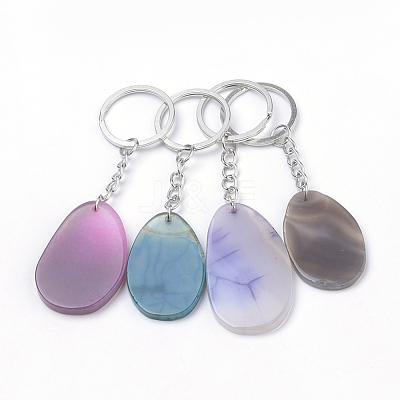 Natural Agate Keychain KEYC-S252-08-1