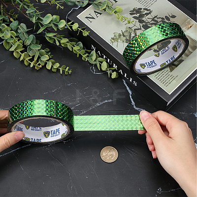 50M Laser Shining Bopp Plastic Scrapbook Decorative Adhesive Tapes AJEW-WH20002-57A-04-1