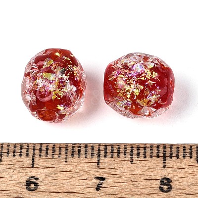 Handmade Foil Glass Beads Strands FOIL-N033-03C-1