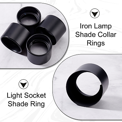 Iron Lamp Shade Collar Rings IFIN-WH0071-38-1