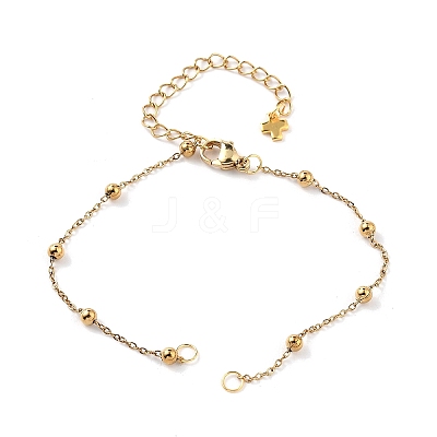 304 Stainless Steel Round Ball Cable Chain Bracelet Making AJEW-JB01331-01-1