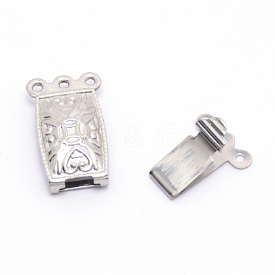 316 Surgical Stainless Steel Box Clasps STAS-WH0009-07P-1