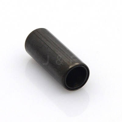 304 Stainless Steel Smooth Surface Magnetic Clasps with Glue-in Ends Fit 5mm Cords STAS-O042-B-15-1