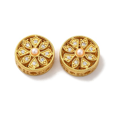 Rack Plating Hollow Brass Cubic Zirconia Beads KK-K381-21D-MG-1