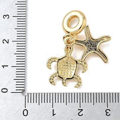 Brass Enamel European Dangle Charms KK-D502-13G-1