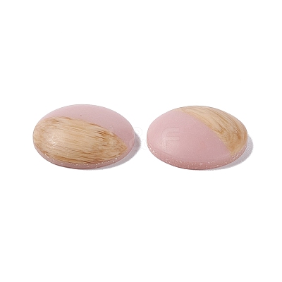 Two Tone Wood Grain Frosted Imitation Leather Style Resin Cabochons LS-RESI-G053-01B-1
