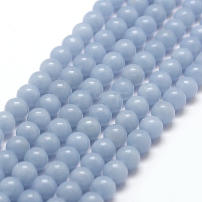 Natural Angelite Beads Strands X-G-P217-31-6mm-1