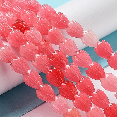 Synthetic Coral Beads Strands G-Q1007-01A-01-1