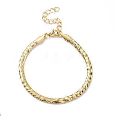 Rack Plating Brass Herringbone Chains Bracelet for Men Women BJEW-M227-01G-1