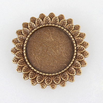 Vintage Alloy Brooch Cabochon Bezel Settings PALLOY-N0085-38AB-NF-1