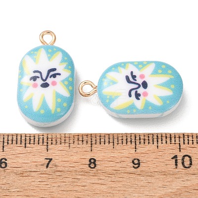 Printed Alloy with Acrylic Pendants AL-CBAE25B-04D-G-1