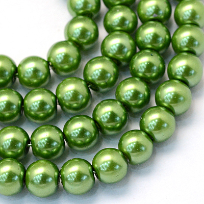 Baking Paint Pearlized Glass Pearl Round Bead Strands HY-Q003-4mm-13-1