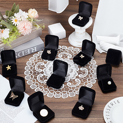 6Pcs Velvet Earrings Box VBOX-GO0001-01-1