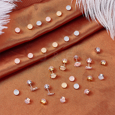 30Pcs 3 Colors Brass Ear Nuts KK-ME0003-62-1