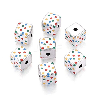 Opaque Printed Acrylic Beads OACR-T029-09-1