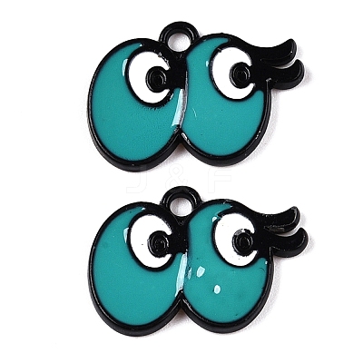 Spray Painted Alloy Enamel Pendants ENAM-T020-27-RS-1