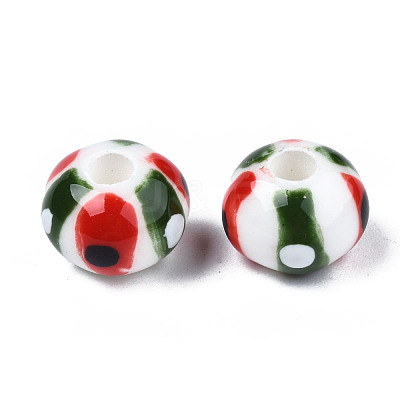 Handmade Porcelain European Beads PORC-S504-007-1