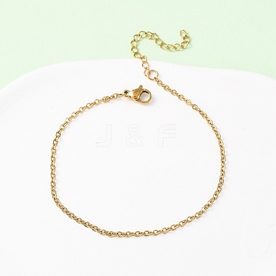 304 Stainless Steel Cable Chain Bracelets BJEW-C134-01D-G-1