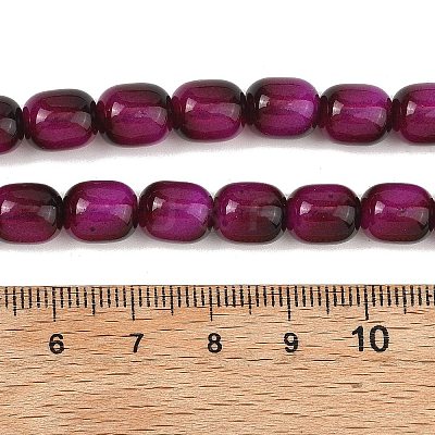 Dyed Imitation Tiger Eye Glass Beads Strands GLAA-H040-02D-1