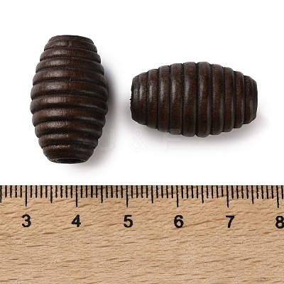 Spray Painted Wooden European Beads WOOD-A029-04-1