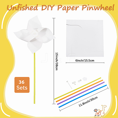 Paper & PVC Blank DIY Pinwheels Craft for Kids Art and Craft FIND-CP0003-26B-1