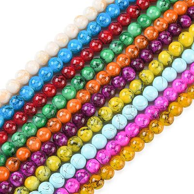 Baking Paint Glass Round Bead Strands DGLA-Q019-8mm-M-1