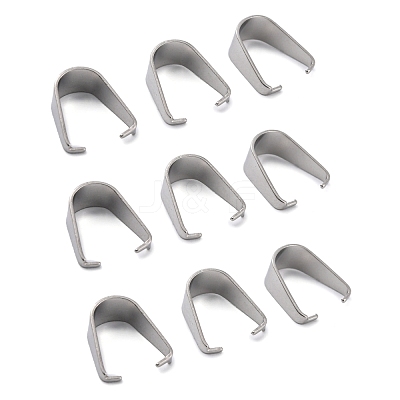 Non-Tarnish 304 Stainless Steel Snap on Bails X-STAS-R048-13x9mm-1