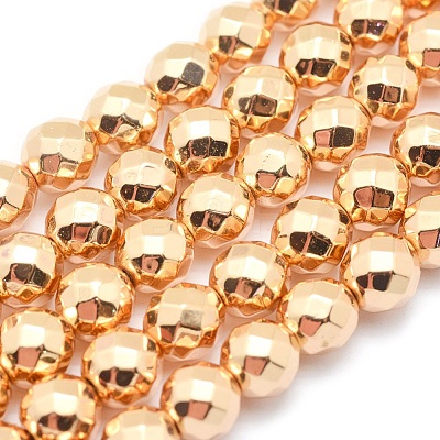 Electroplate Non-magnetic Synthetic Hematite Beads Strands G-L485-03D-LG-1