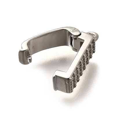 Brass Micro Pave Clear Cubic Zirconia Snap Clasps KK-U055-16P-1