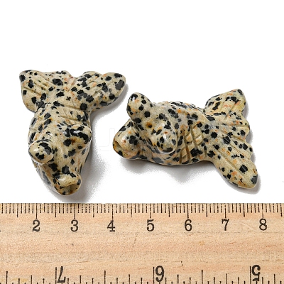Natural Dalmatian Jasper Carved Healing Goldfish Figurines DJEW-D012-08F-1