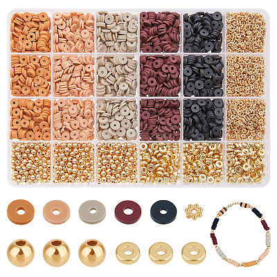 Polymer Clay Disc & CCB Plastic Beads DIY Jewelry Making Finding Kit DIY-DC0002-77-1