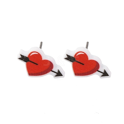 Wood Stud Earrings EJEW-M063-01A-1