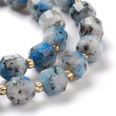 Natural K2 Stone/Raindrop Azurite Beads Strands G-K303-A29-8mm-1