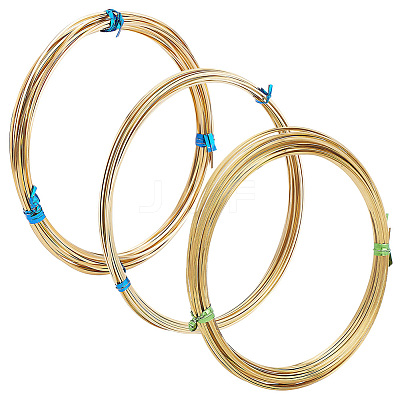3 Bundles 3 Size Brass Craft Wire Sets CWIR-BC0001-41-1