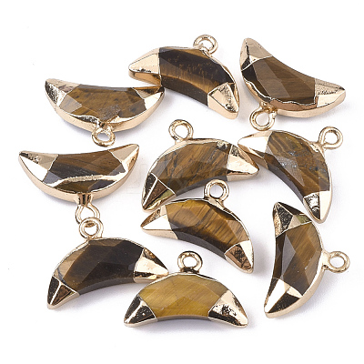 Electroplate Natural Tiger Eye Charms G-S344-48D-1