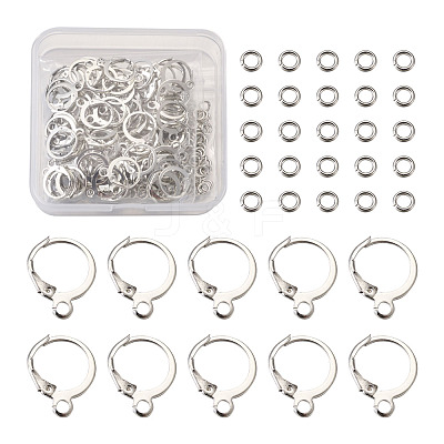 Brass Huggie Hoop Earring Findings & Open Jump Rings KK-TA0007-84A-P-1