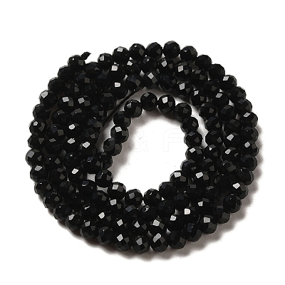 Natural Black Onyx Beads Strands G-K020-3mm-30-1