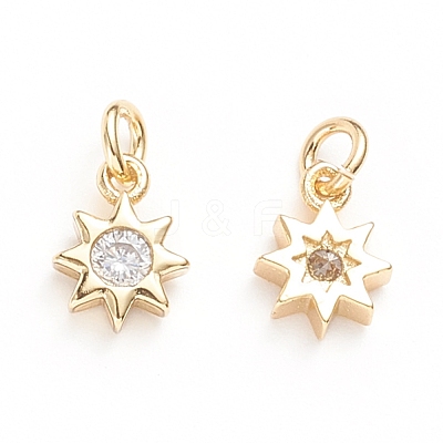 Brass Micro Pave Cubic Zirconia Pendants ZIRC-G165-04G-1