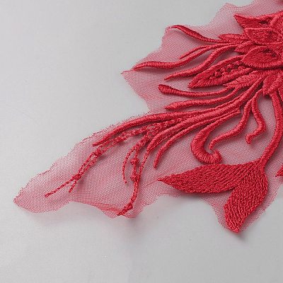 Chemical Fiber Iron Acrylic Embroidery Lace Collar DIY-WH0899-291B-1