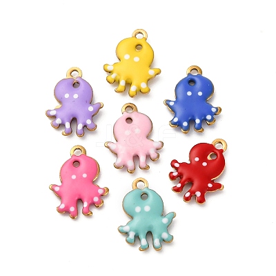 304 Stainless Steel Enamel Charms X-STAS-Q363-14H-G-1