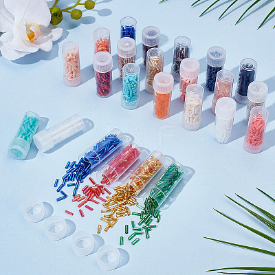 2147Pcs 24 Styles Glass Bugle Beads SEED-ME0001-22-1