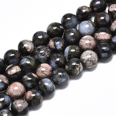 Natural Glaucophane Beads Strands X-G-R485-12-6mm-1