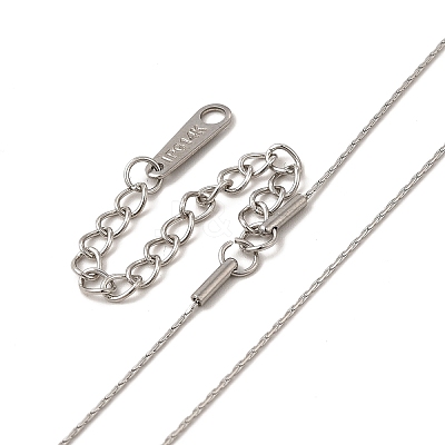 Non-Tarnish 304 Stainless Steel Boston Link Chain Necklace for Women NJEW-G097-03P-1