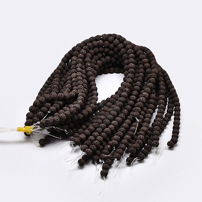 Natural Lava Rock Round Bead Strands G-I124-10mm-M-1
