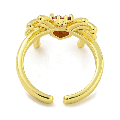 Rack Plating Brass Micro Pave Cubic Zirconia Solitaire Ring RJEW-I104-23G-1