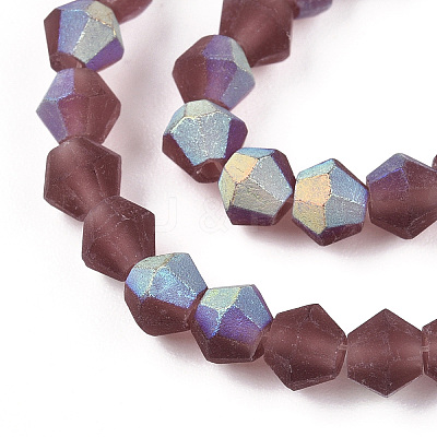 Imitate Austrian Crystal Bicone Frosted Glass Beads Strands EGLA-A039-T6mm-MB05-1